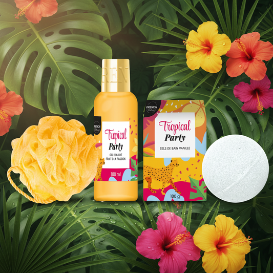Mini badkuip Tropical Party cadeauset voor een onvergetelijk badmoment