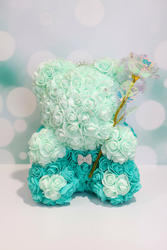 Bloemenbeer met accessoires 30 cm voor een betoverende decoratie