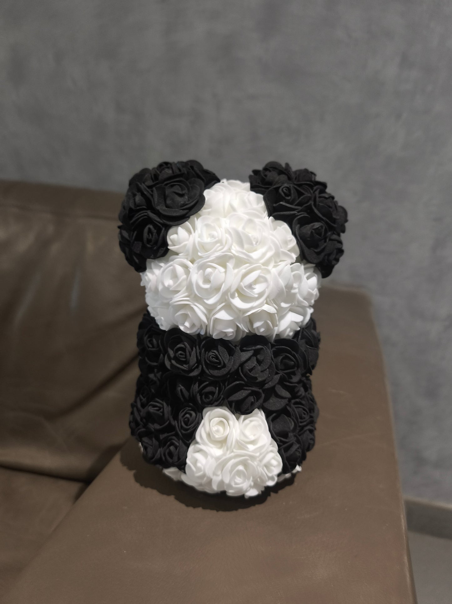 panda flower bear with heart 25cm handmade