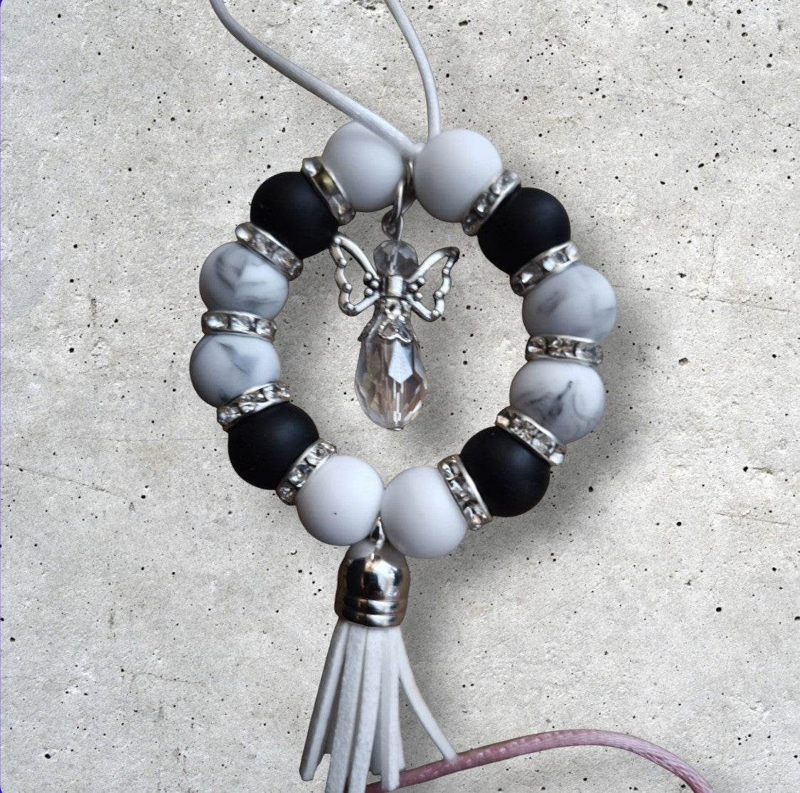 Handgemaakte Auto beschermengel Achteruitkijksspiegelhanger