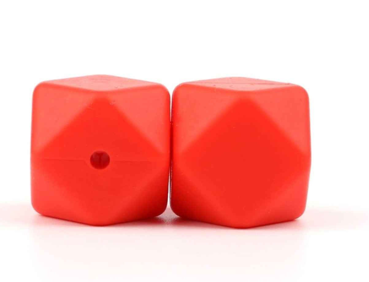 siliconen kralen helder rood