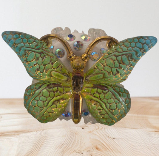 Acryl Luxe Vlinderkraal – Sprankelende Kristallen (2,5 x 3,5 cm)