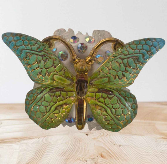 Acryl Luxe Vlinderkraal – Sprankelende Kristallen (2,5 x 3,5 cm)