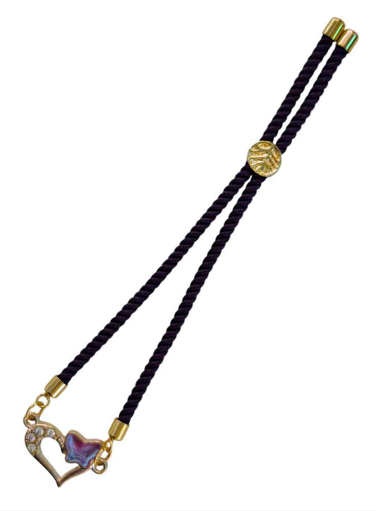 Armband met hart & vlinder bedel – verstelbaar