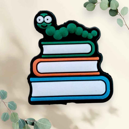 Siliconen focal kraal - “Bookworm” (3 cm)