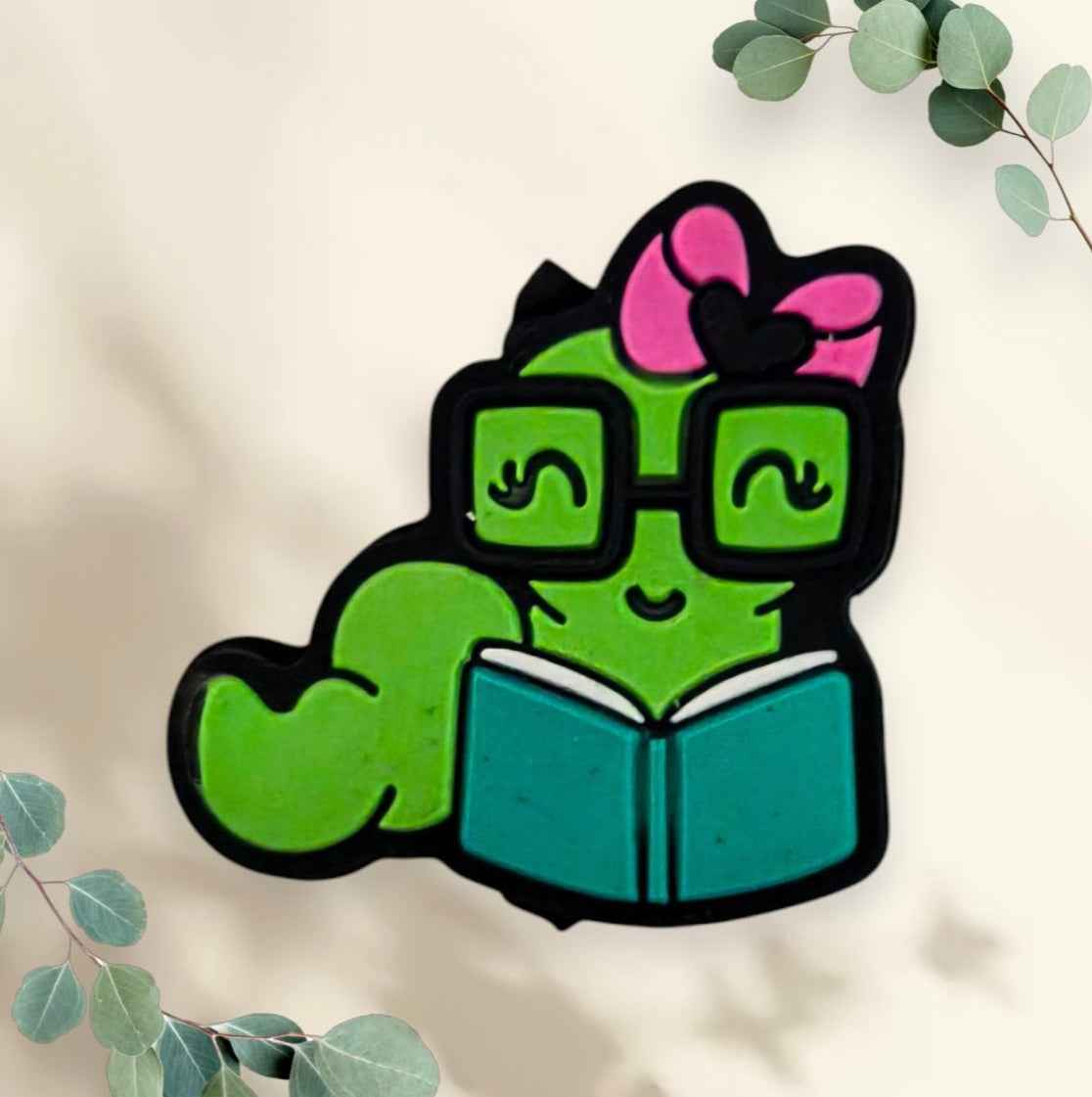 Siliconen focal kraal - “Bookworm” (3 cm)