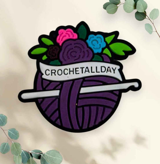Siliconen focal kraal - Crochet thema