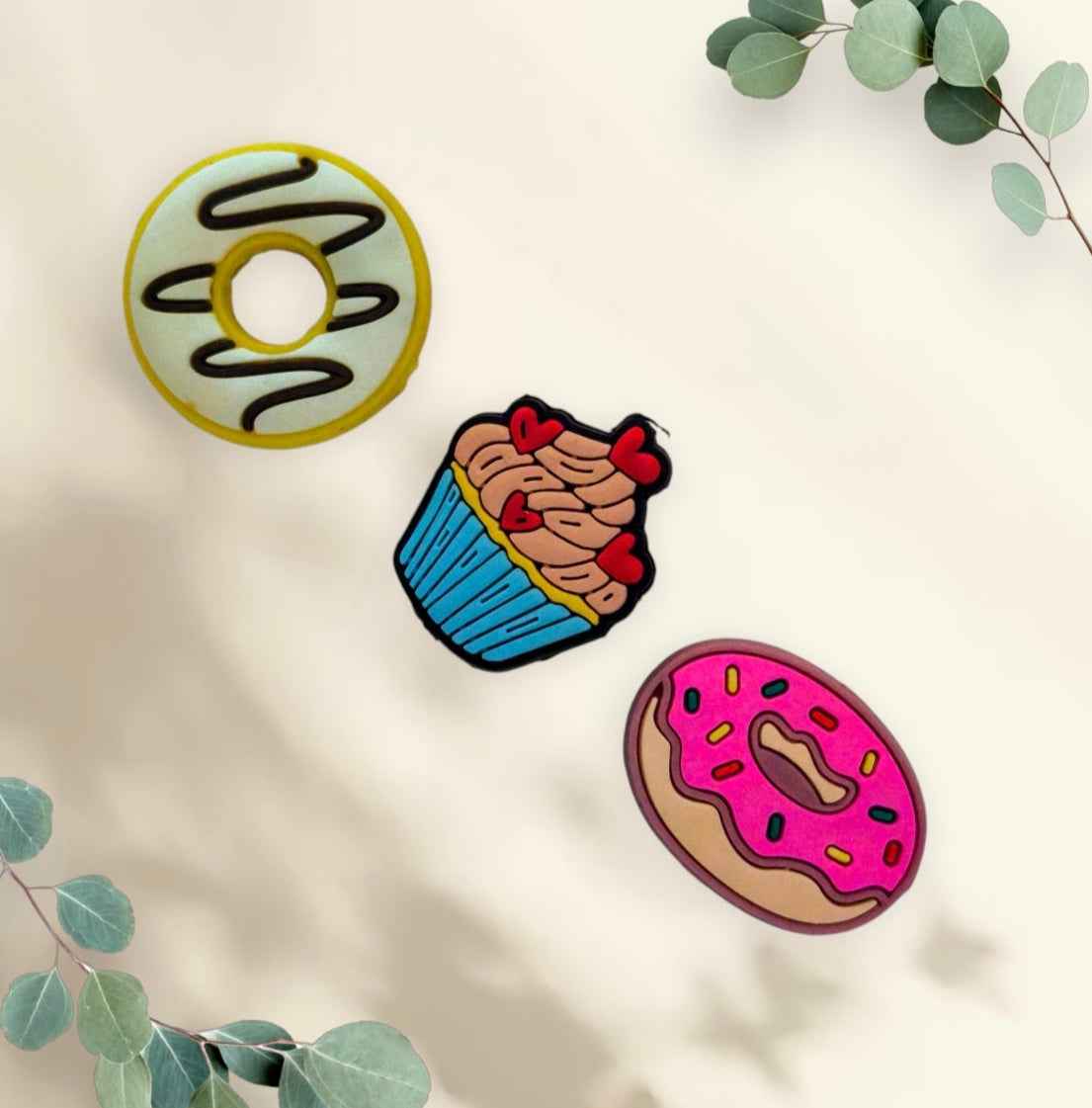 Set van 3 siliconen kralen – Bakery thema