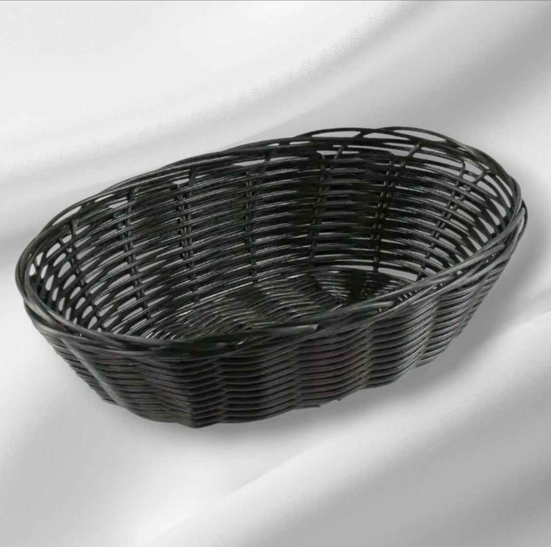 Handgeweven ovale Rotan geschenkmand zwart