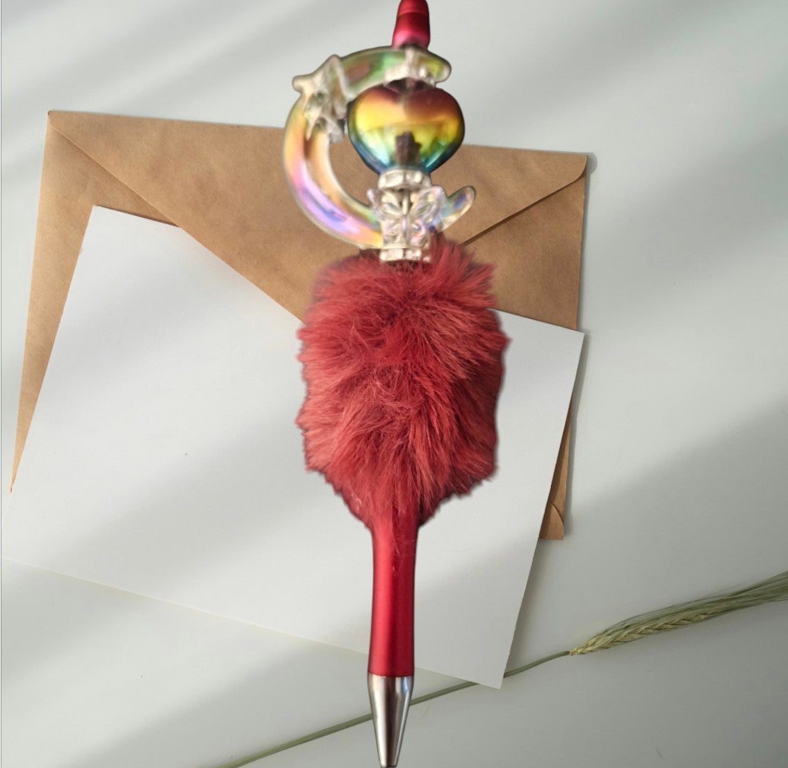 Stylos de luxe moelleux avec perles,