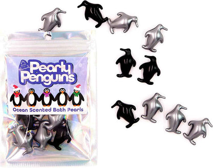 Parelmoerachtige pinguïns. Tien badparels met oceaangeur