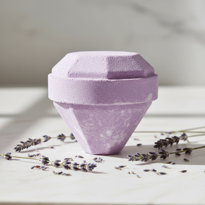 Bath bomb with gemstone