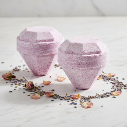 Bath bomb with gemstone