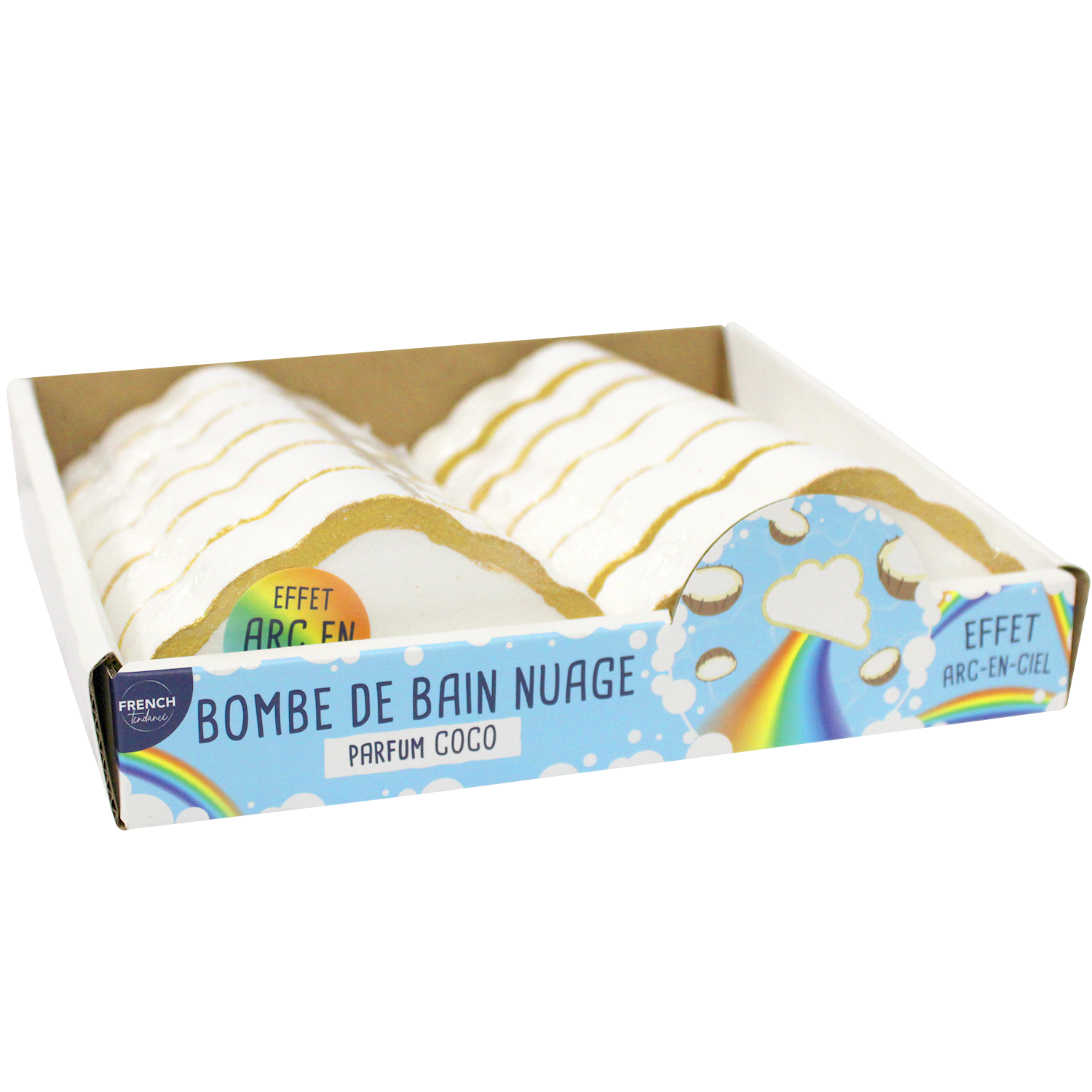 Badbom 150 gr - wolk regenboogeffect - Kokosgeur