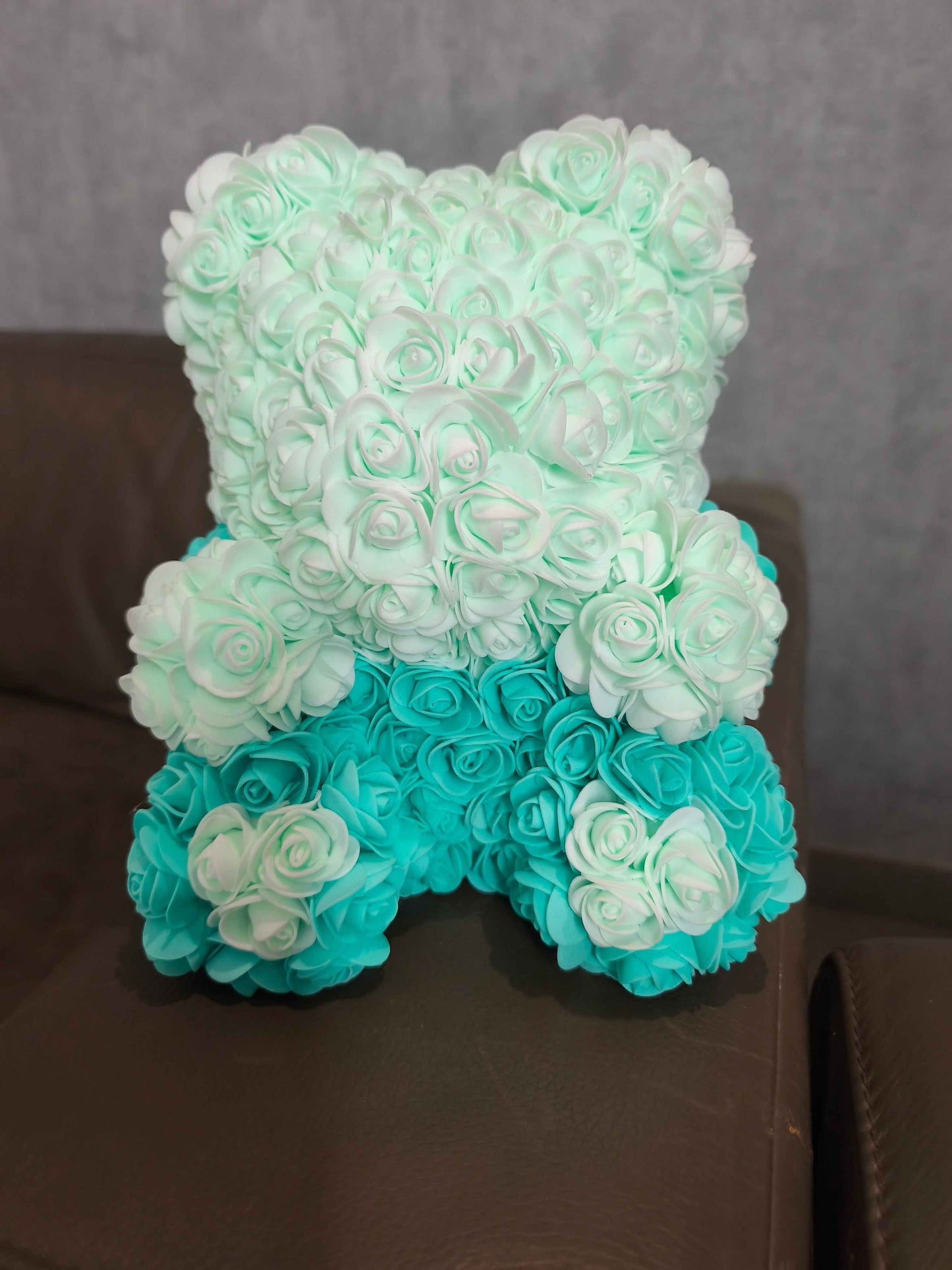 Bloemenbeer Mintgroen - groen Handgemaakt 30 cm zonder Accessoires