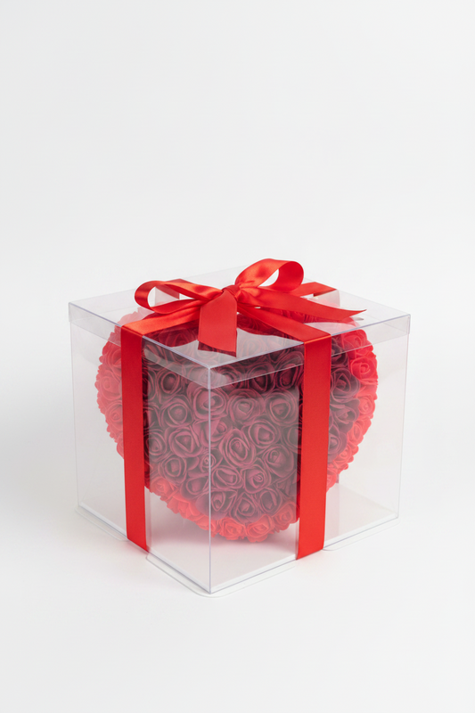 Uniek Handgemaakt Bloemenhart Rood Bordeaux – 25 cm | Perfect Voor Elke Gelegenheid