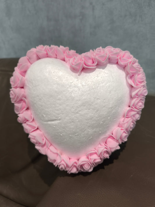 Rozenhart 25cm – Roze handgemaakt