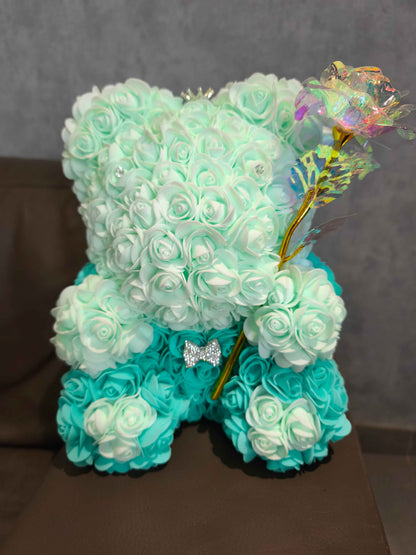 Bloemenbeer met accessoires 30 cm voor een betoverende decoratie