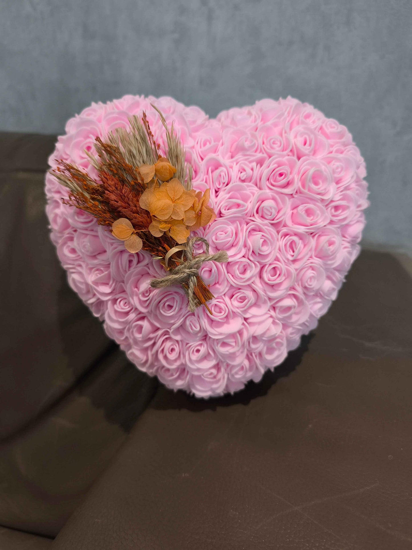 Rozenhart met gedroogde bloemen handgemaakt 25cm - Unieke decoratie