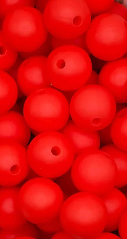 siliconen kralen helder rood