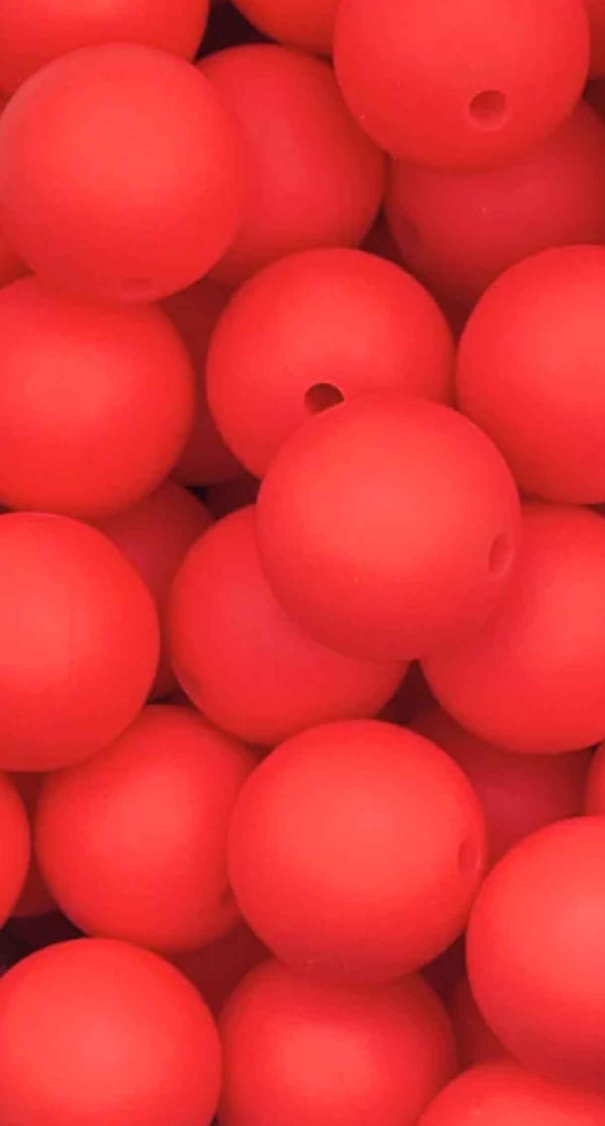 siliconen kralen helder rood