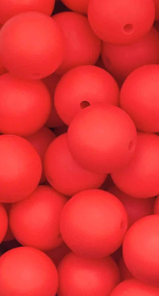 siliconen kralen helder rood