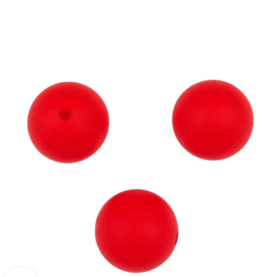 siliconen kralen helder rood