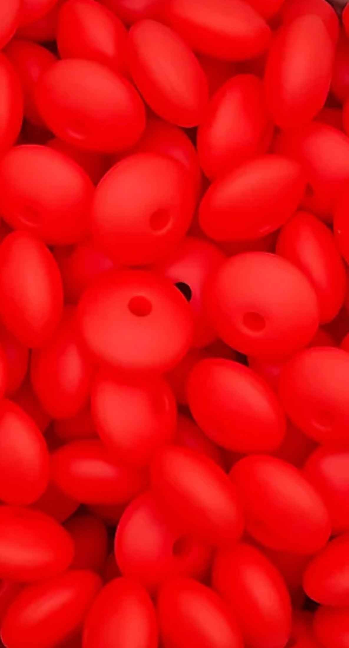 siliconen kralen helder rood