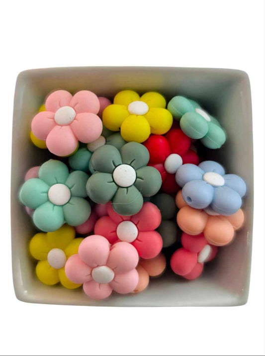 Siliconen Bloemkralen – 3 cm | Voor Pennen, Armbanden & DIY Projecten
