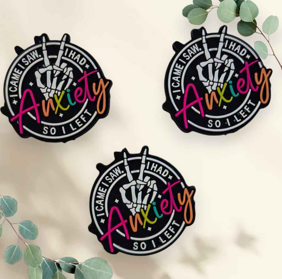 Siliconen Focal Kraal – “I Came, I Saw, I Had Anxiety, So I Left” | 2,5 cm | Per Stuk