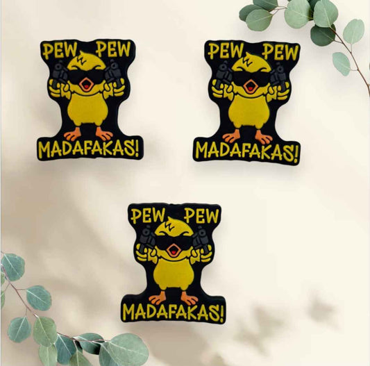 Siliconen Focal Kraal – “Pew Pew Madafakas!” | 3 cm | Per Stuk