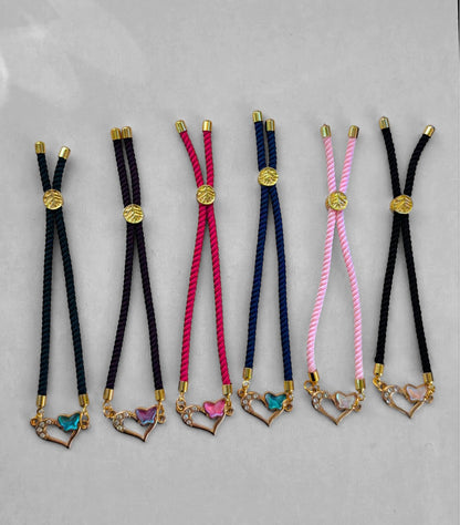 Armband met hart & vlinder bedel – verstelbaar