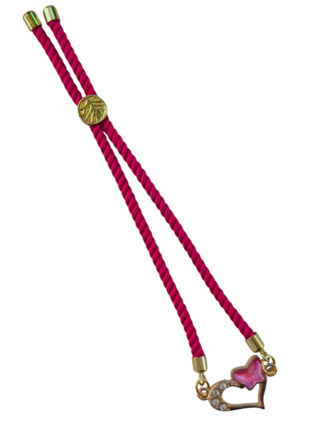 Armband met hart & vlinder bedel – verstelbaar