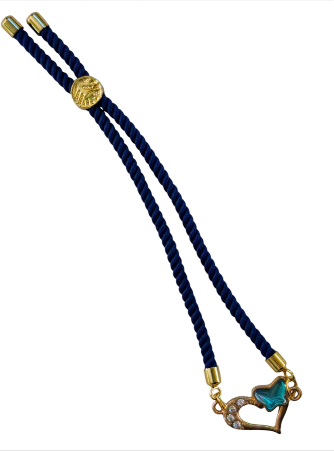 Armband met hart & vlinder bedel – verstelbaar