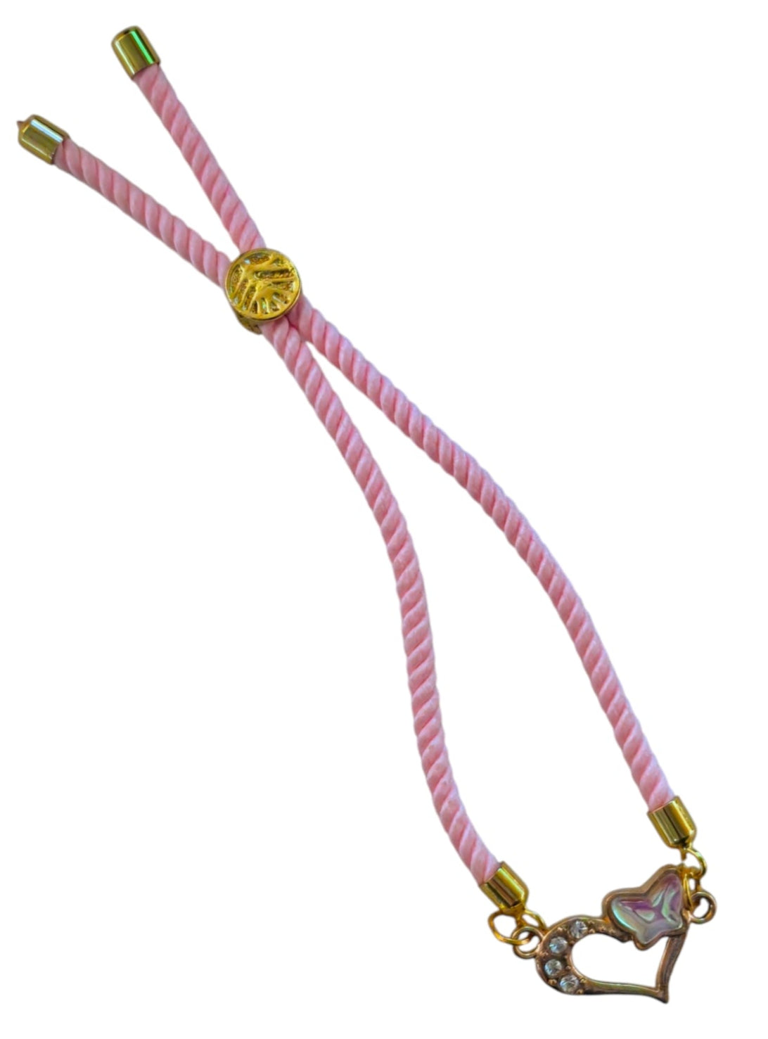 Armband met hart & vlinder bedel – verstelbaar