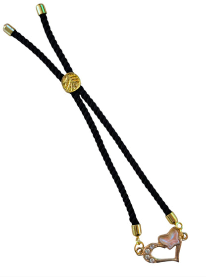 Armband met hart & vlinder bedel – verstelbaar