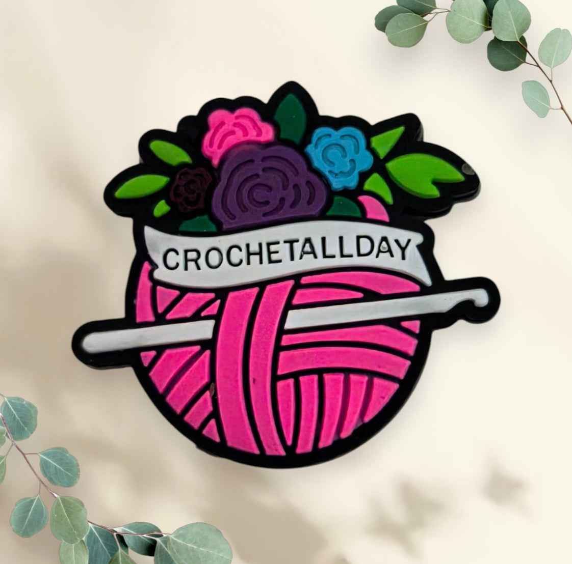 Siliconen focal kraal - Crochet thema