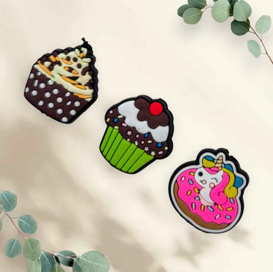 Set van 3 siliconen kralen – Bakery thema