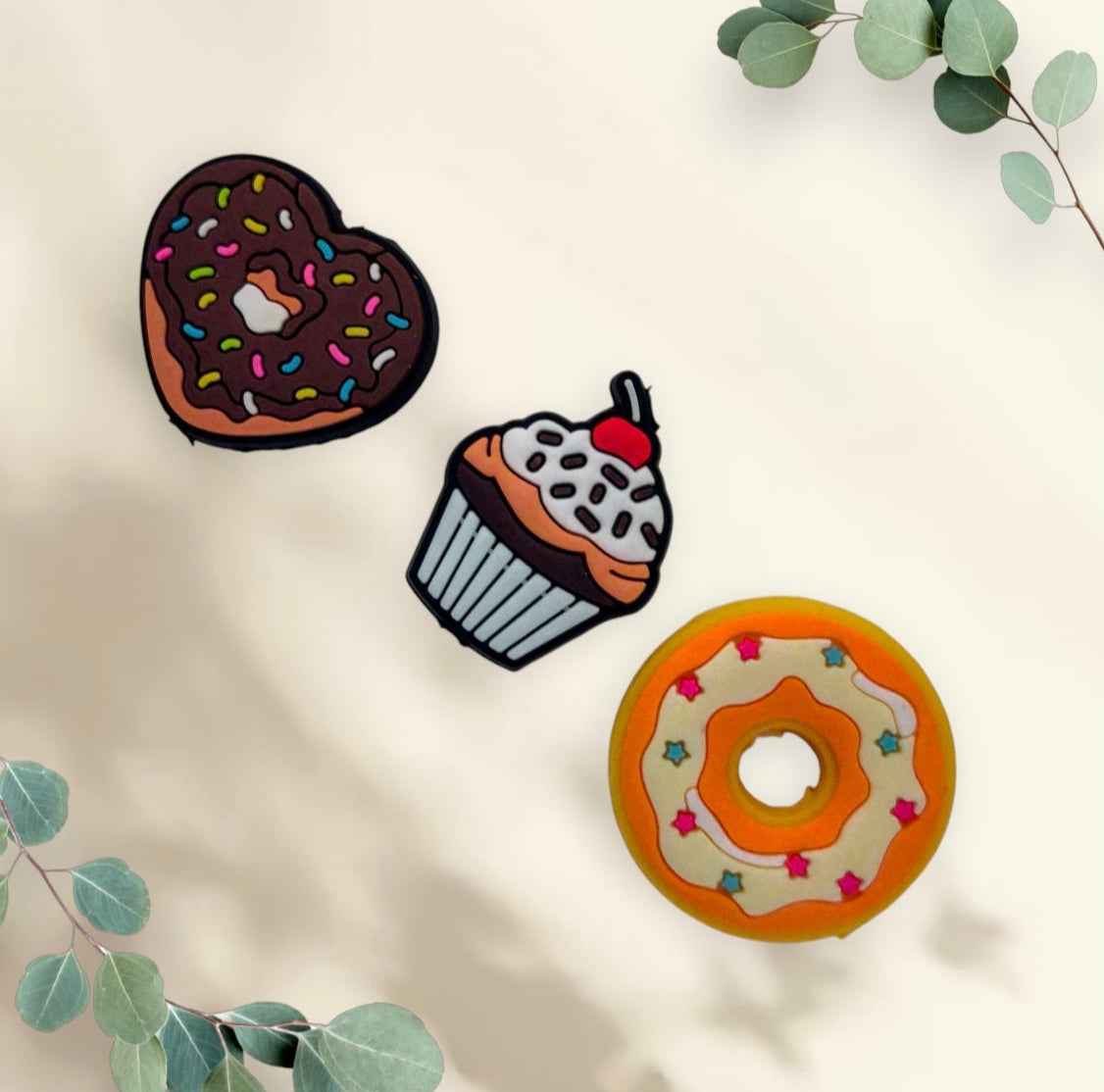 Set van 3 siliconen kralen – Bakery thema