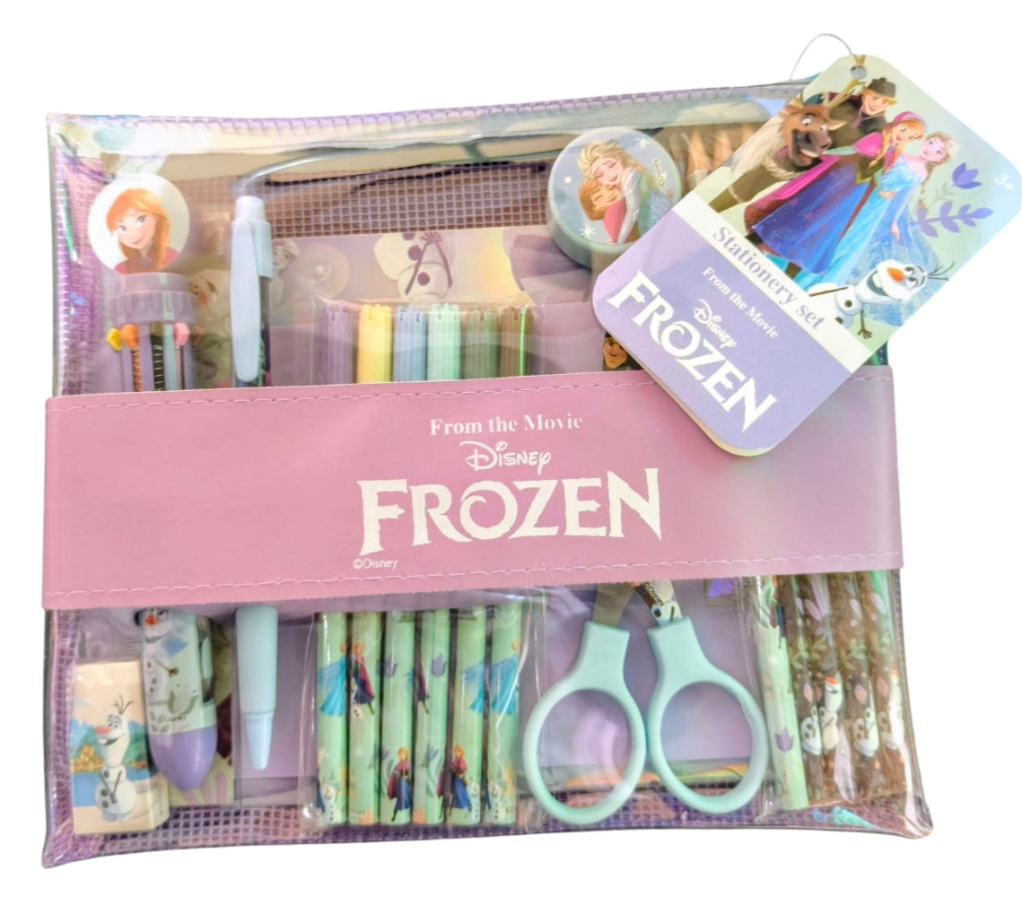 19-Piece Stationery Set, Stitch, Mickey Mouse or Frozen, Complete Writing Set for Kids