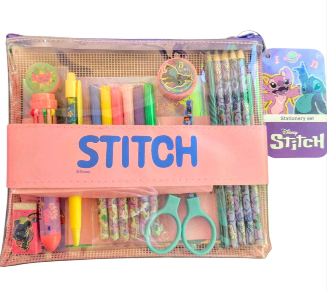 19-Piece Stationery Set, Stitch, Mickey Mouse or Frozen, Complete Writing Set for Kids