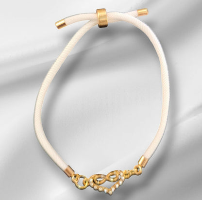 Bracelet en nylon avec cœur et signe infini – Réglable, fait main