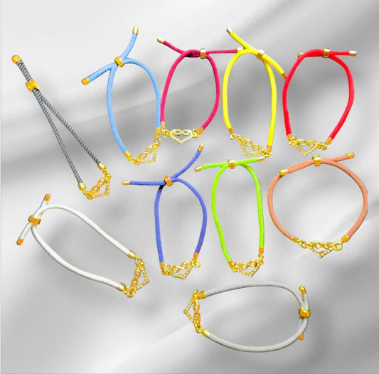 Nylon Armbandje met Hart & Infinity Teken – Verstelbaar handgemaakt