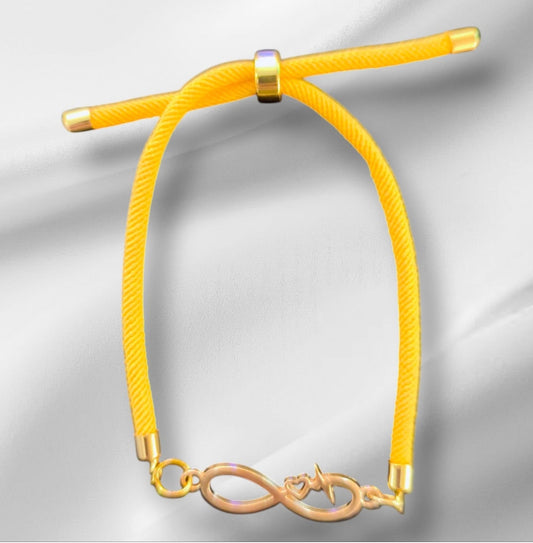 Nylon Armbandje Handgemaakt met Infinity Bedel