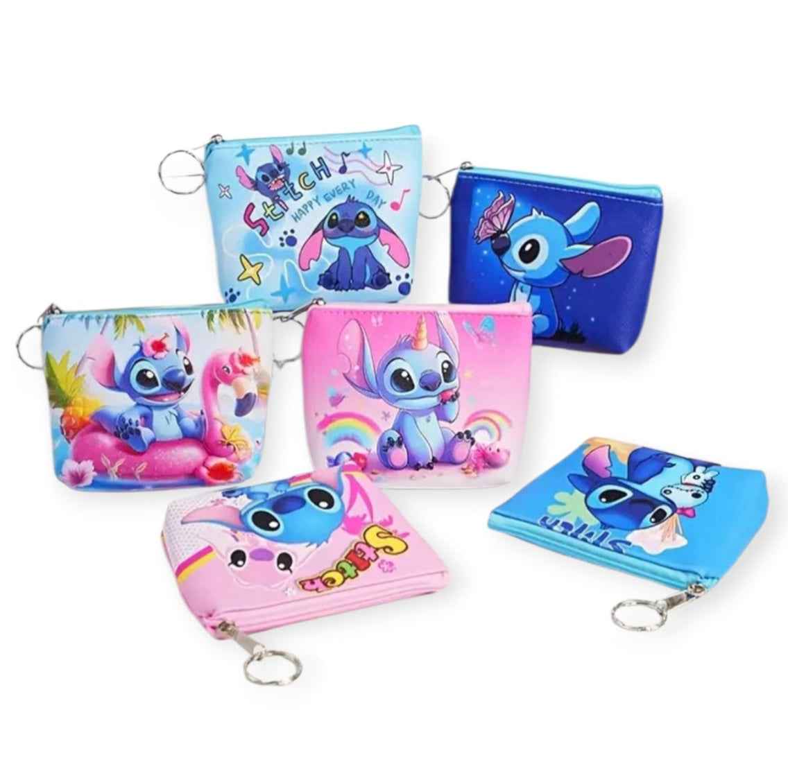 Stitch munten portemonnee/sleutelhanger