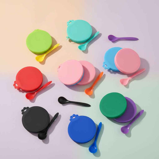 Siliconen Blikdeksels Set Met Lepel Van Foodgrade Silicone