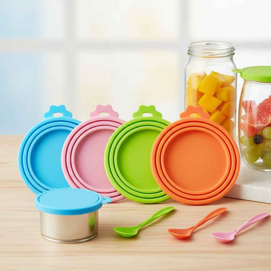 Siliconen Blikdeksels Set Met Lepel Van Foodgrade Silicone