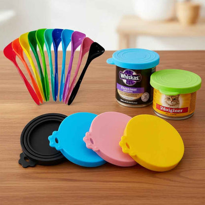 Siliconen Blikdeksels Set Met Lepel Van Foodgrade Silicone