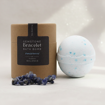 Bath bomb with gemstone bracelet gift set