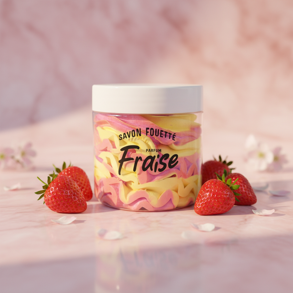 whipped cream soap: Strawberry & kiwi